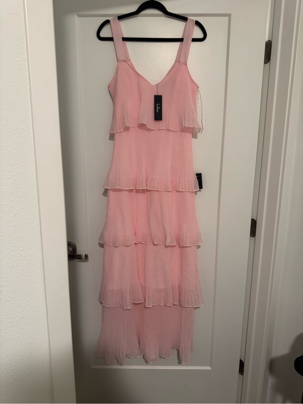 NWT lulus light pink tiered maxi dress